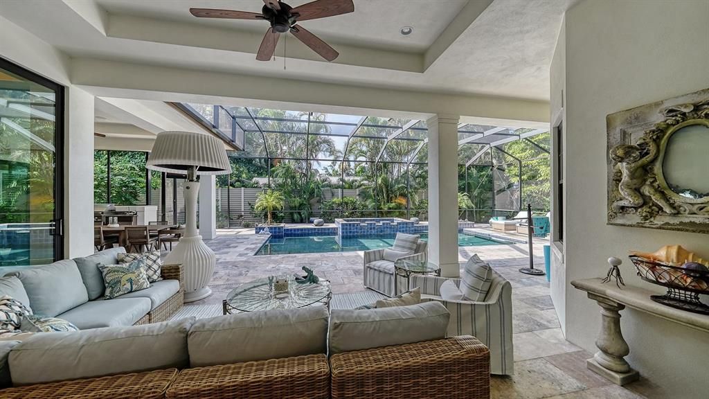 Dining room, Glass Ceilings, Interior, Living room, Pool, Recessed Lighting, Sun Room