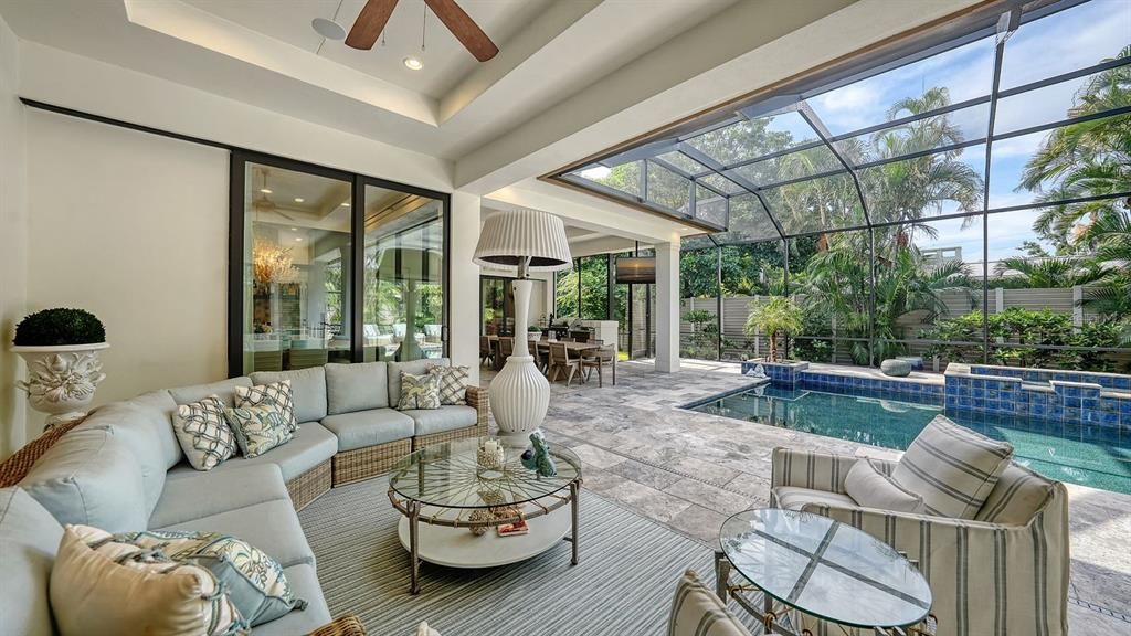 Dining room, Glass Ceilings, Interior, Living room, Pool, Recessed Lighting, Sun Room