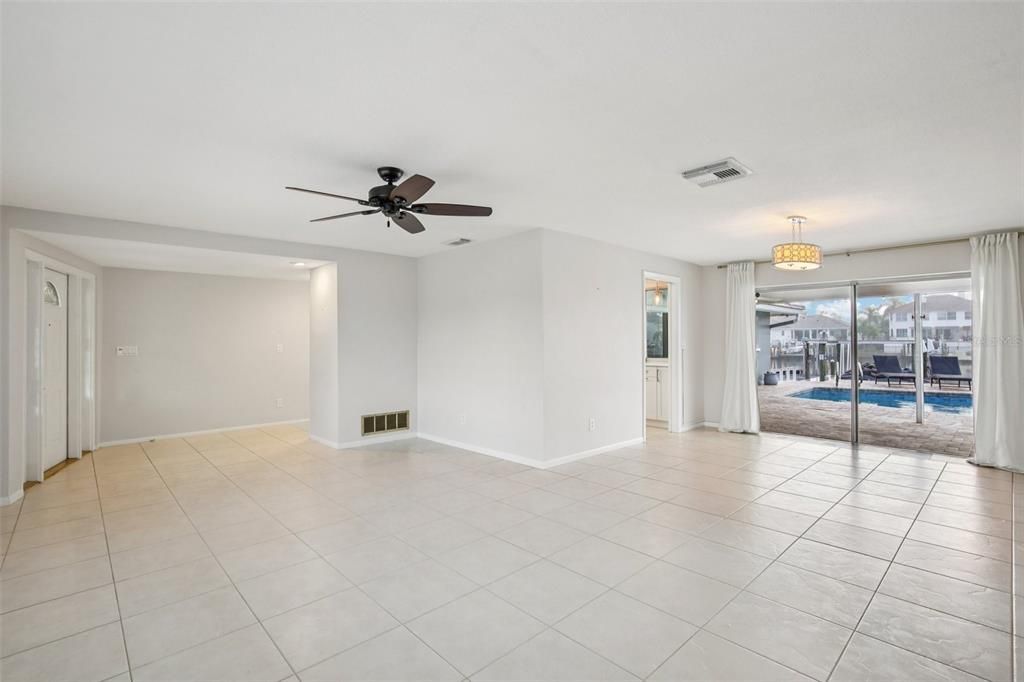 Chandelier, Empty room, Interior
