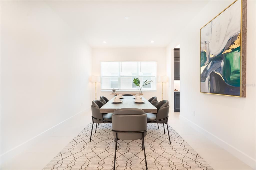 Dining room, Interior, Recessed Lighting
