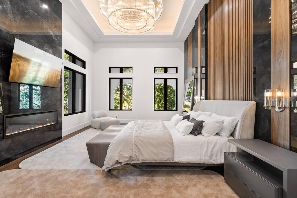 Bedroom, Fireplace, Interior