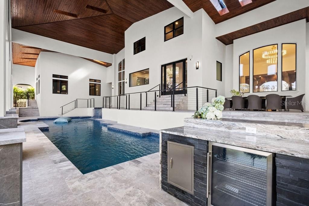 Interior, Pool, Wooden Ceilings