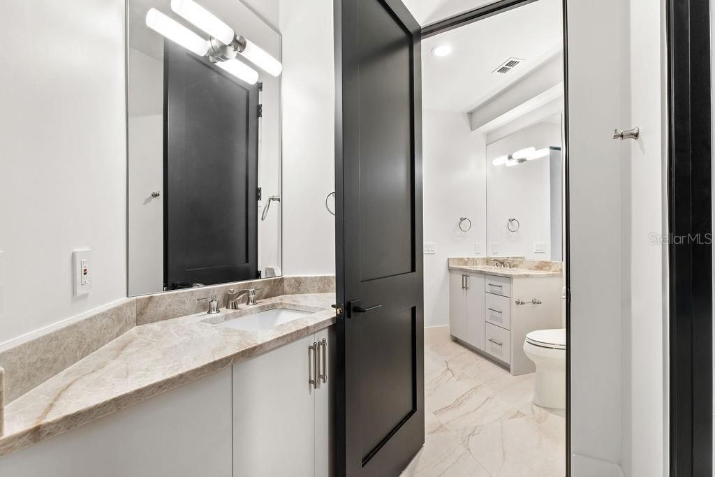 Bathroom, Interior, Marble, Recessed Lighting