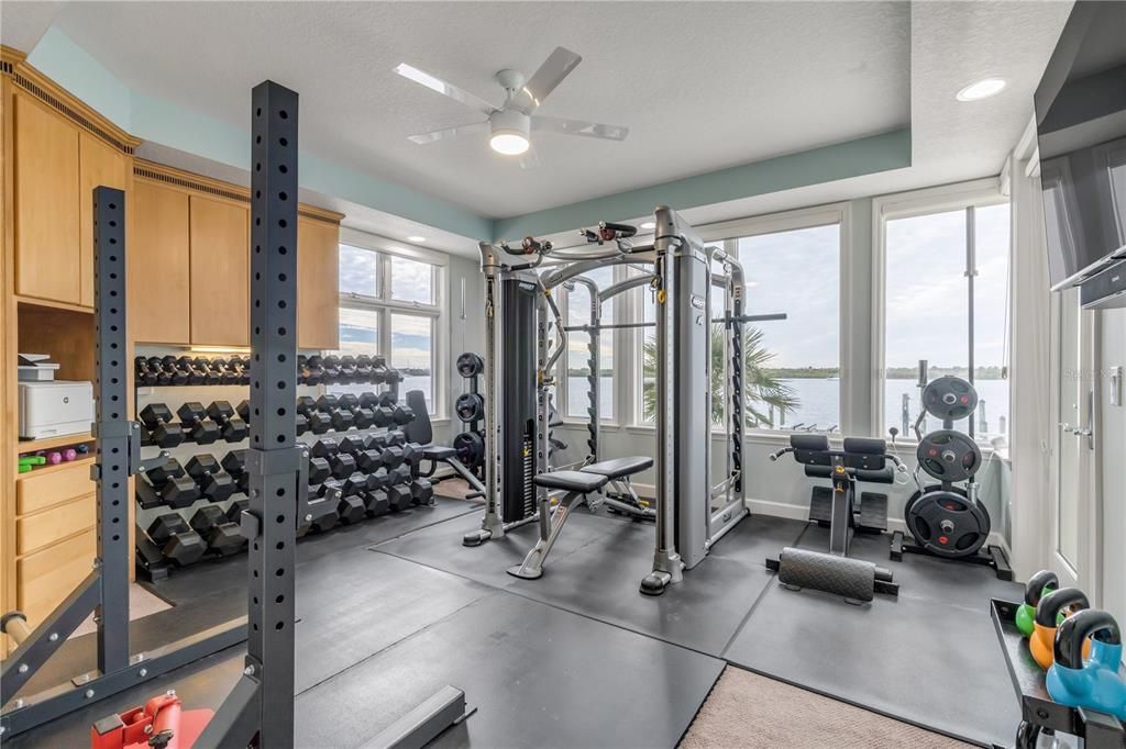 Fitness Equipment, Gym, Interior, Recessed Lighting, Water