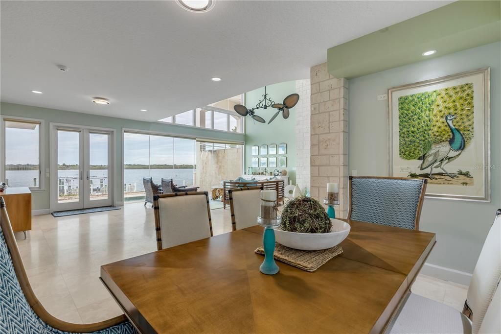 Dining room, Interior, Recessed Lighting, Water