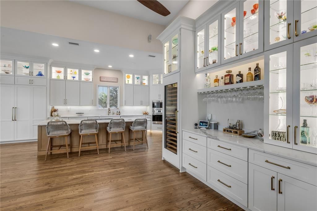 Interior, Kitchen, Recessed Lighting, Wooden Beams, Wood Texture Flooring