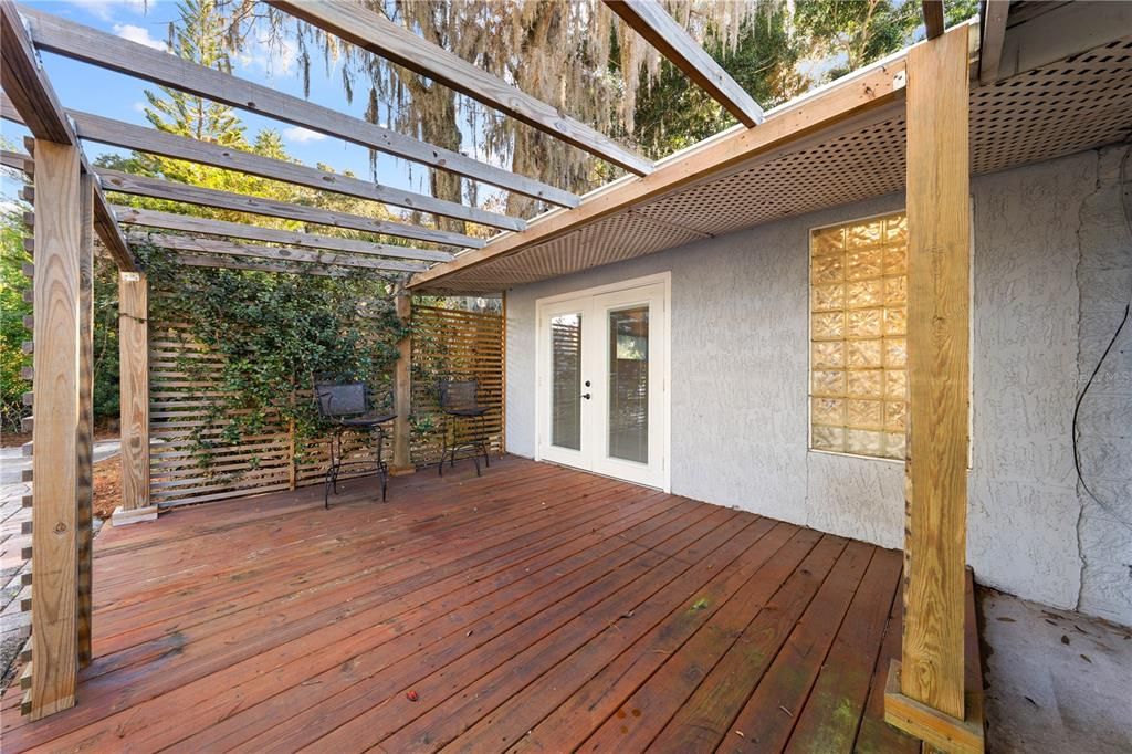 Exterior, Glass Ceilings, Sun Room, Wood Texture Flooring