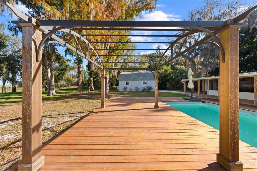 Exterior, Pool, Wood Texture Flooring