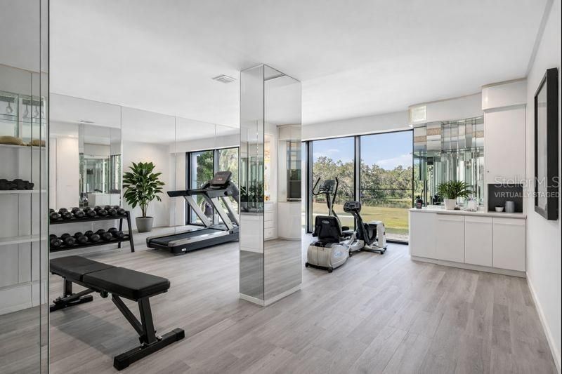 Fitness Equipment, Interior, Wood Texture Flooring
