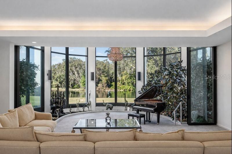 Interior, Living room, Piano, Recessed Lighting