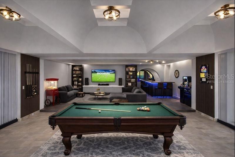 Billiard Table, Game Room, Interior, Living room