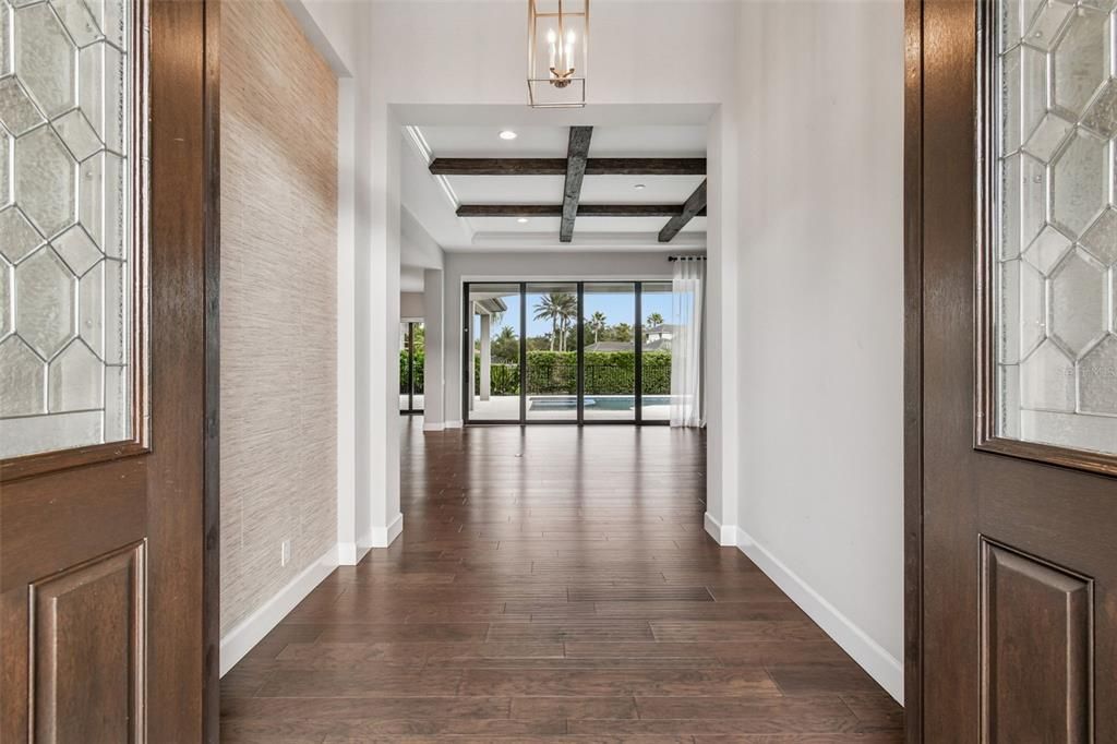 Interior, Recessed Lighting, Wooden Beams, Wood Texture Flooring