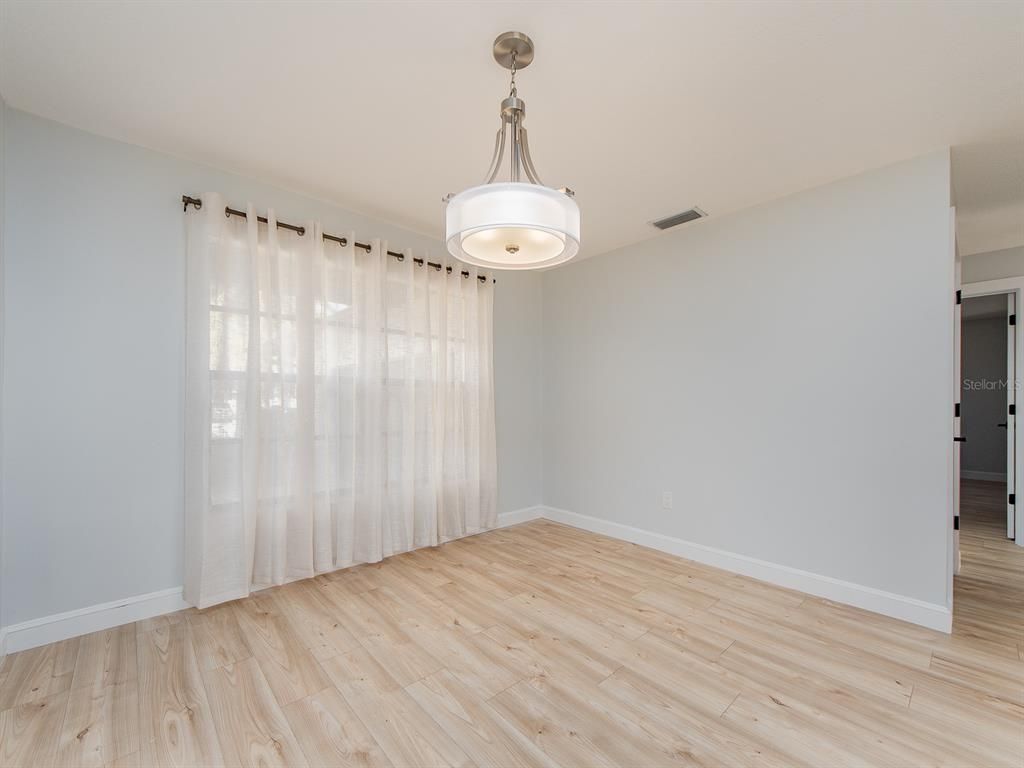 Empty room, Interior, Pendant Lights, Wood Texture Flooring