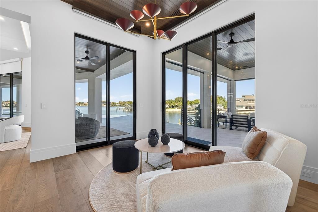 Interior, Living room, Water, Wooden Ceilings, Wood Texture Flooring