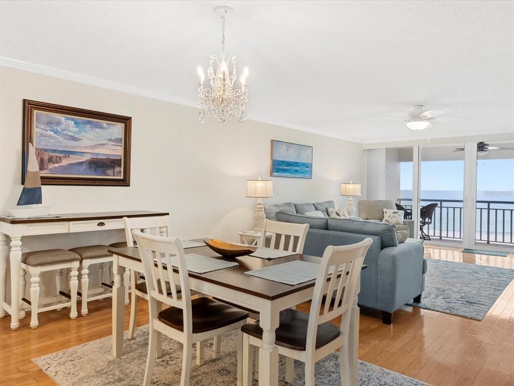 Chandelier, Dining room, Interior, Living room, Water, Wood Texture Flooring