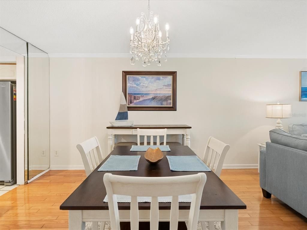 Chandelier, Dining room, Interior, Wood Texture Flooring