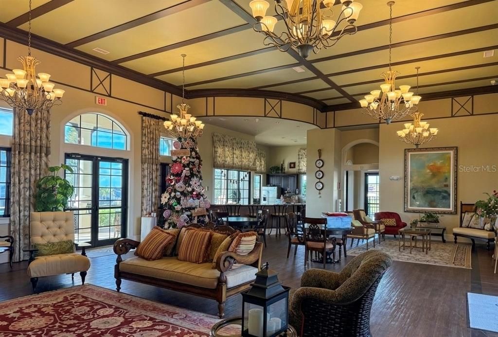 Chandelier, Dining room, Interior, Kitchen, Living room, Recessed Lighting, Wood Texture Flooring