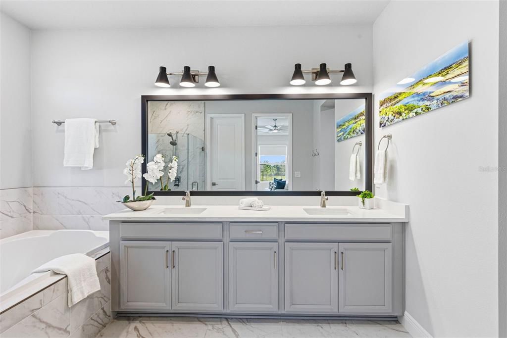 Bathroom, Dual Sink Vanities, Interior, Marble
