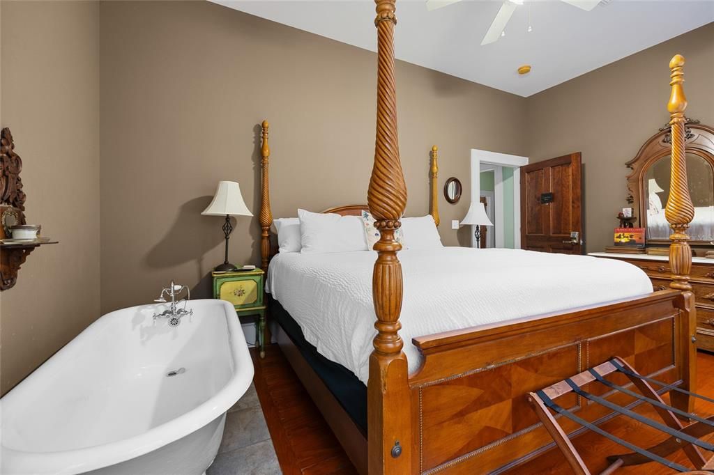 Bathroom, Bedroom, Free Standing Baths, Interior, Wood Texture Flooring