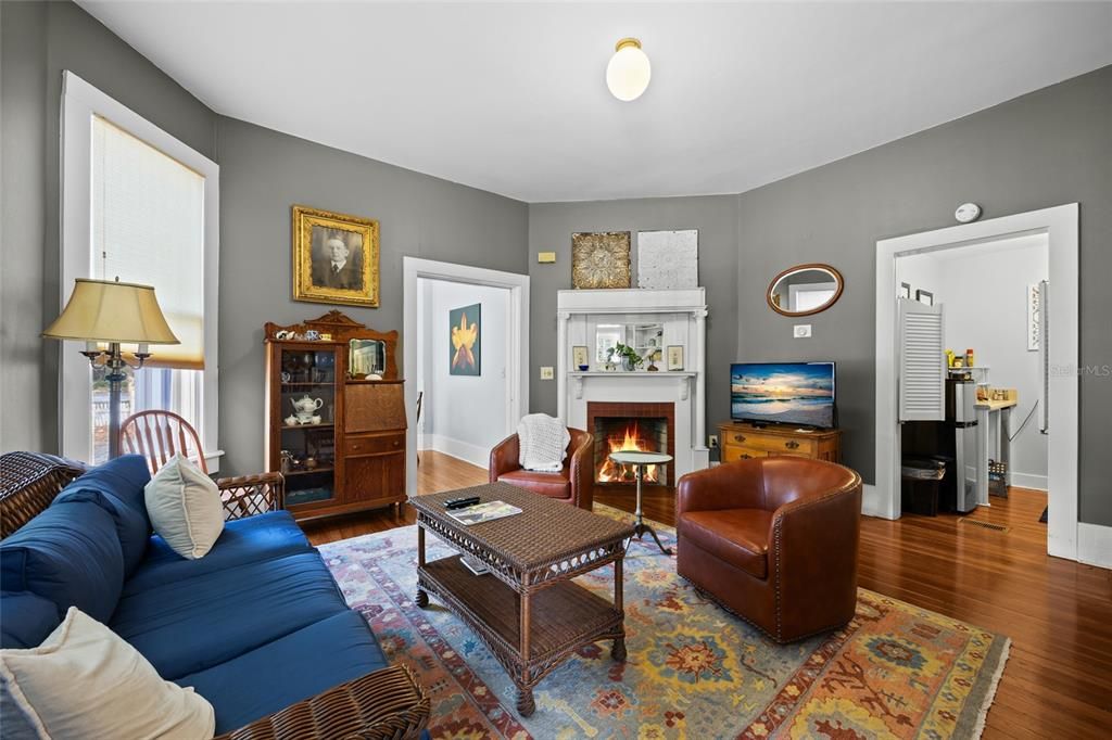 Fireplace, Interior, Living room, Wood Texture Flooring