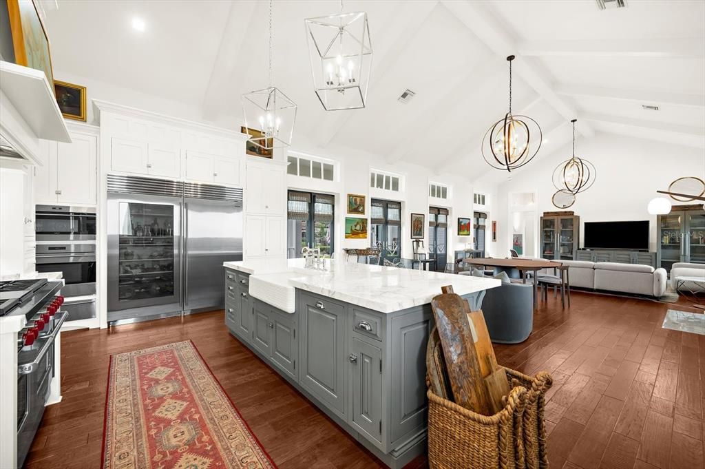 Interior, Kitchen, Living room, Pendant Lights, Recessed Lighting, Stainless Steel Appliances, Wood Texture Flooring