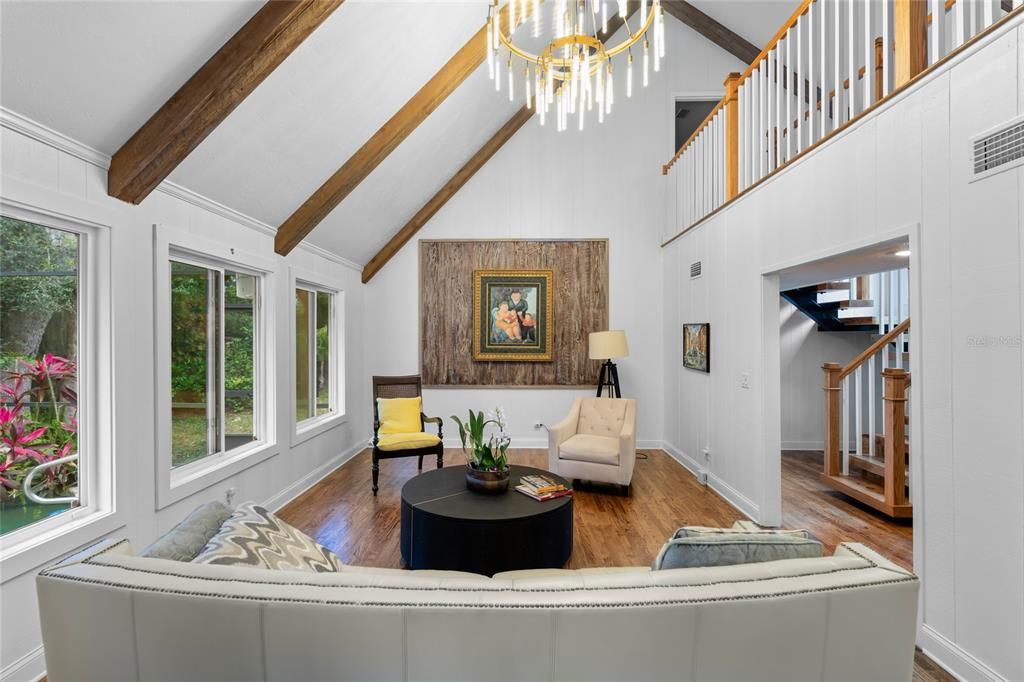 Interior, Living room, Wooden Beams, Wood Texture Flooring