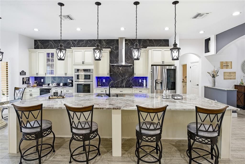 Interior, Kitchen, Pendant Lights, Recessed Lighting, Stainless Steel Appliances