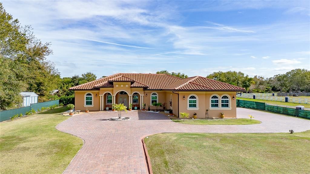 Backyard, Exterior, Facade, Mediterranean