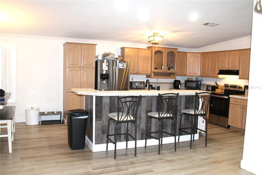 Interior, Kitchen, Wood Texture Flooring