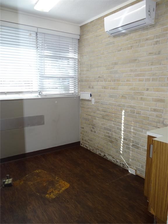 Empty room, Interior, Stone Walls, Wood Texture Flooring