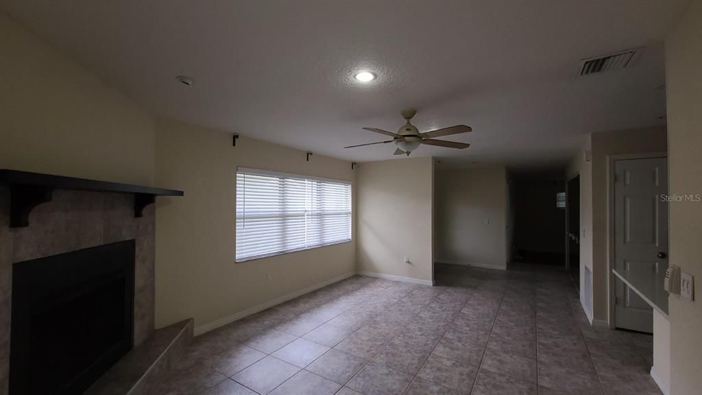 Empty room, Fireplace, Interior, Recessed Lighting