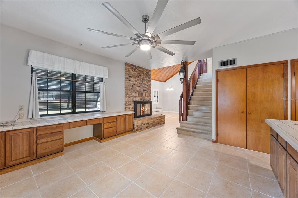 Fireplace, Interior, Stone Walls