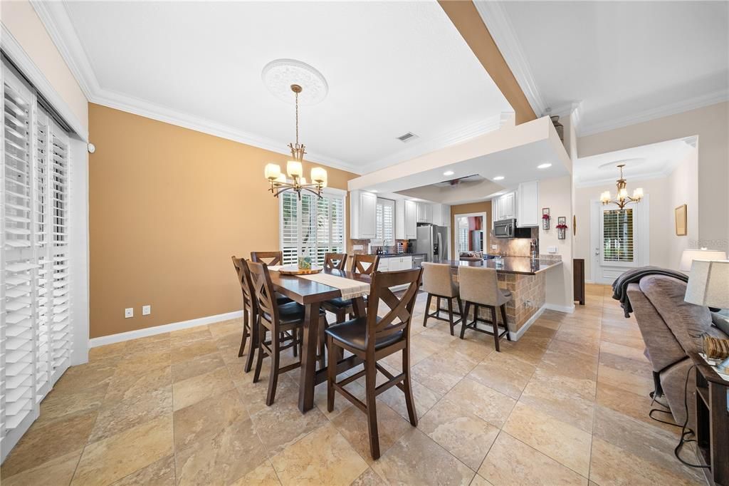 Chandelier, Dining room, Interior, Kitchen, Recessed Lighting