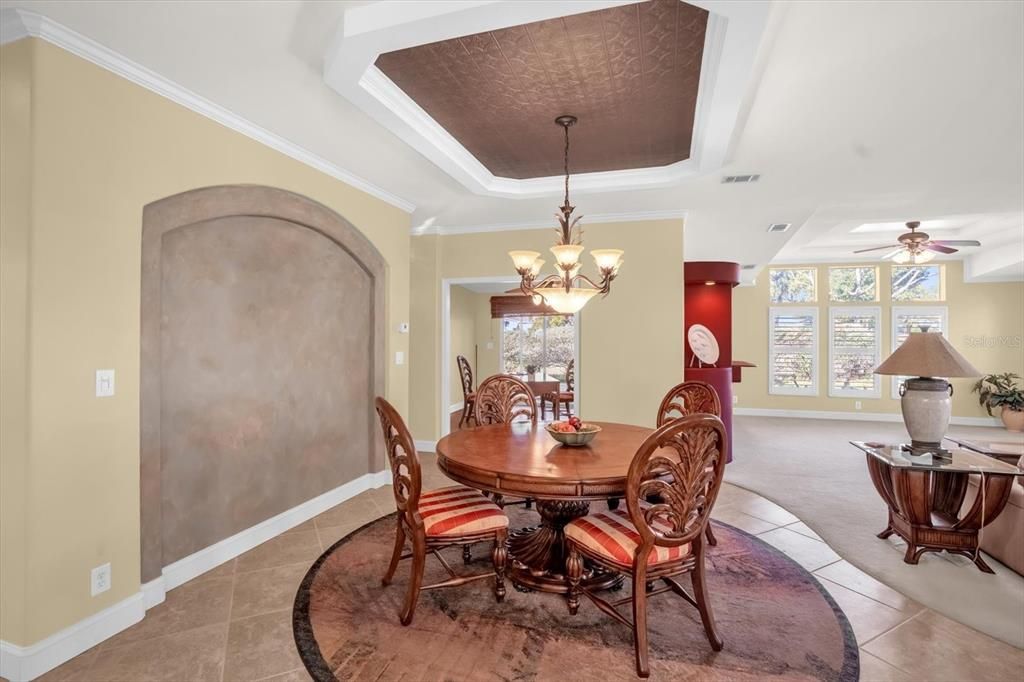 Chandelier, Dining room, Interior, Recessed Lighting