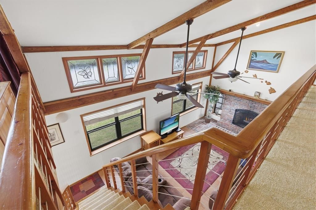 Fireplace, Home Office, Interior, Wooden Beams