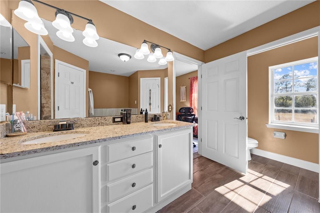 Bathroom, Dual Sink Vanities, Interior, Wood Texture Flooring