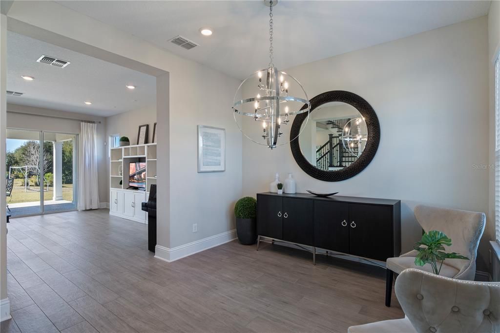 Interior, Pendant Lights, Recessed Lighting, Wood Texture Flooring