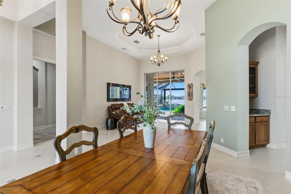 Chandelier, Dining room, Interior, Water