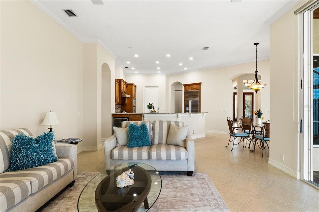 Dining room, Interior, Kitchen, Living room, Pendant Lights, Recessed Lighting