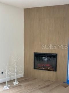 Empty room, Fireplace, Interior, Wood Texture Flooring, Wooden Walls