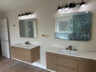 Bathroom, Dual Sink Vanities, Interior, Wood Texture Flooring