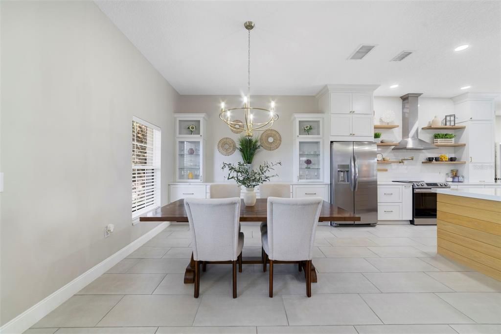 Dining room, Interior, Kitchen, Pendant Lights, Recessed Lighting, Stainless Steel Appliances