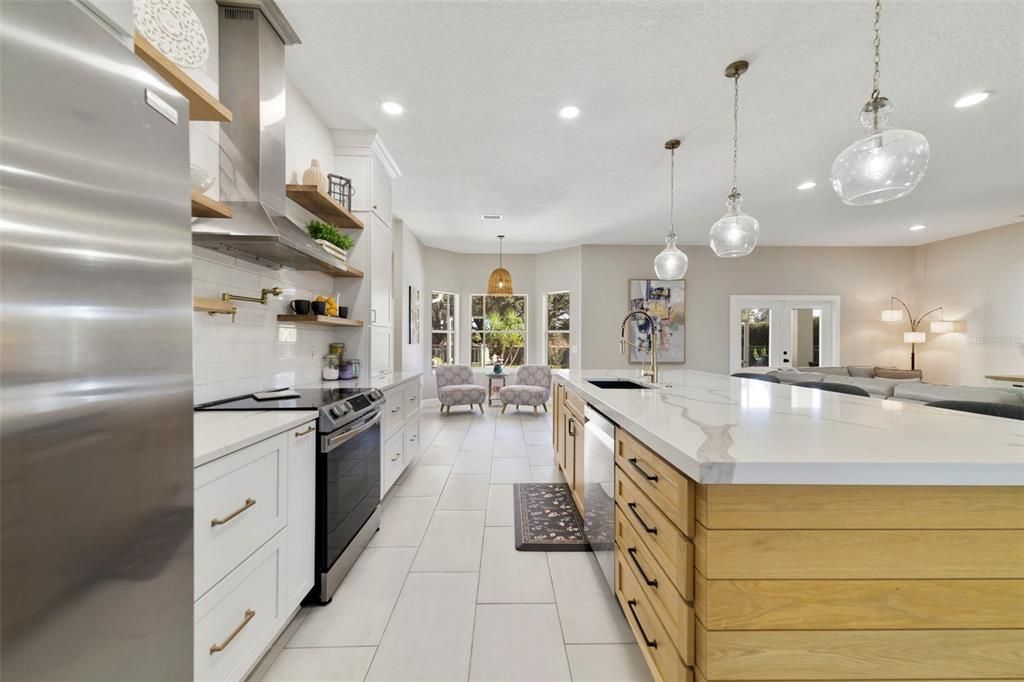 Interior, Kitchen, Pendant Lights, Recessed Lighting, Stainless Steel Appliances
