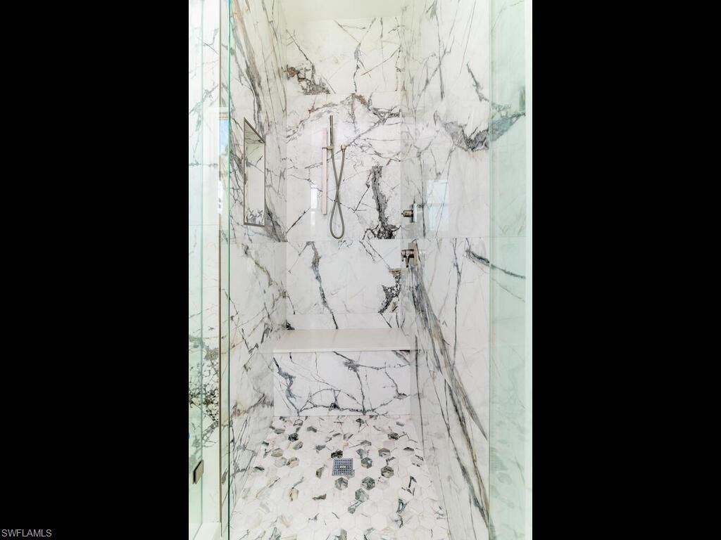 Bathroom, Glass Shower, Interior, Marble Walls