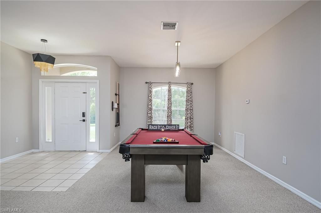 Billiard Table, Game Room, Interior, Pendant Lights