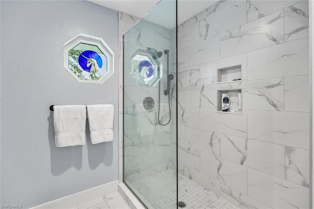 Bathroom, Glass Shower, Interior, Marble Walls