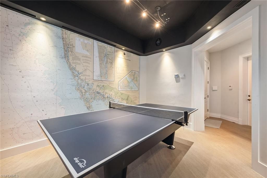 Game Room, Interior, Recessed Lighting, Wood Texture Flooring