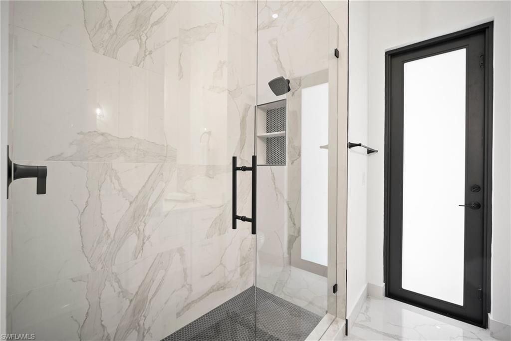 Bathroom, Glass Shower, Interior, Marble, Marble Walls
