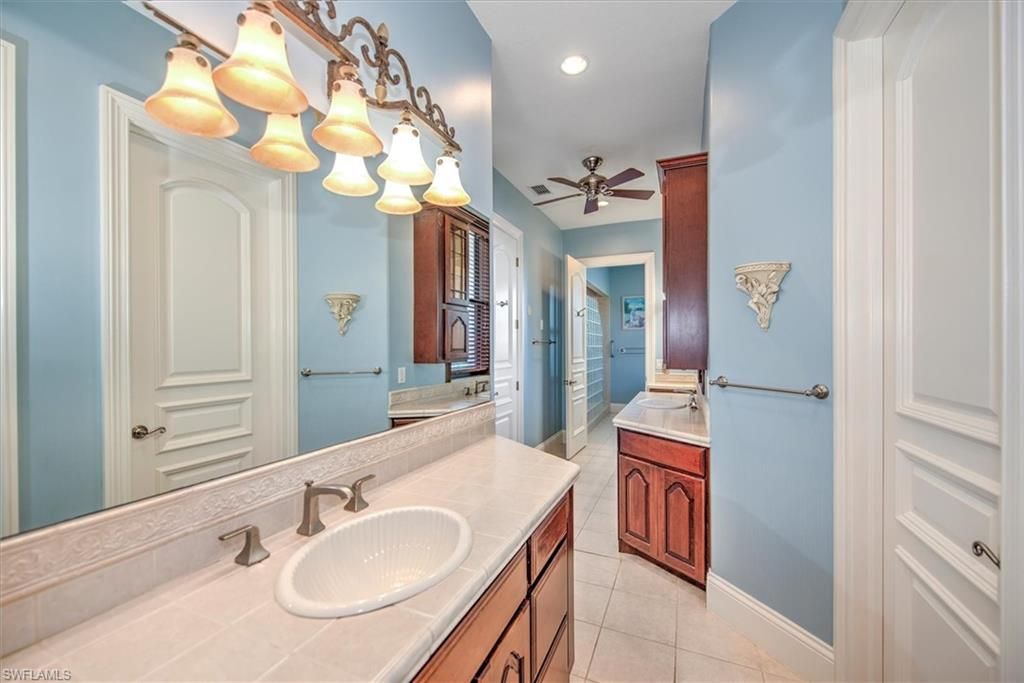 Bathroom, Interior, Recessed Lighting, Tile Countertops