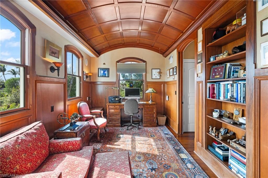 Home Office, Interior, Wooden Ceilings, Wood Texture Flooring, Wooden Walls